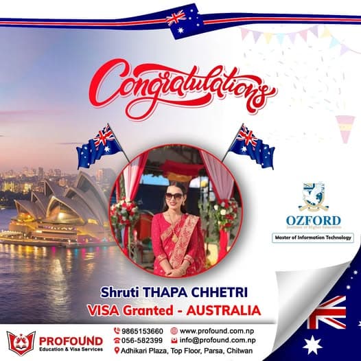 Ms. Shruti Thapa Chhetri - Australia VISA Success blog post cover image